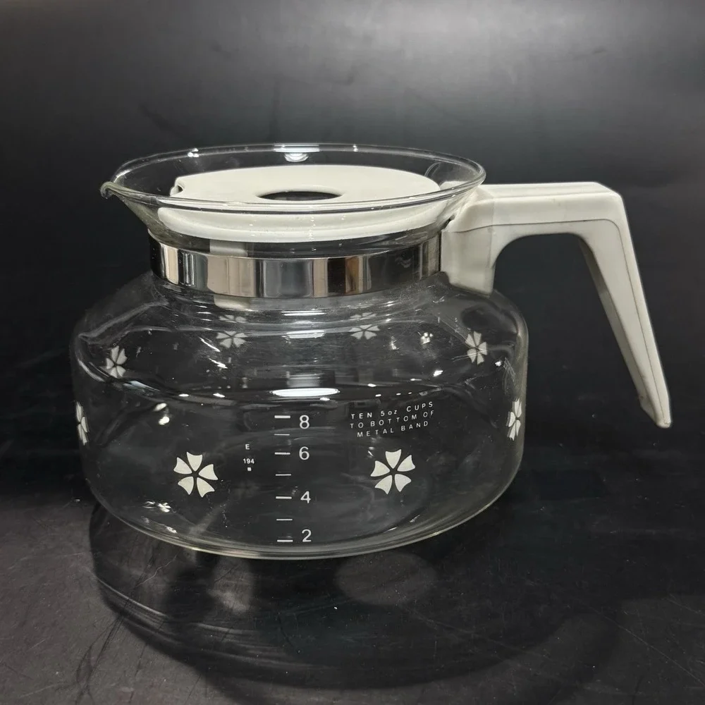 Mr Coffee Glass Coffee Caraffe Gray Plastic Handle w Lid 10 cups Replacement‎